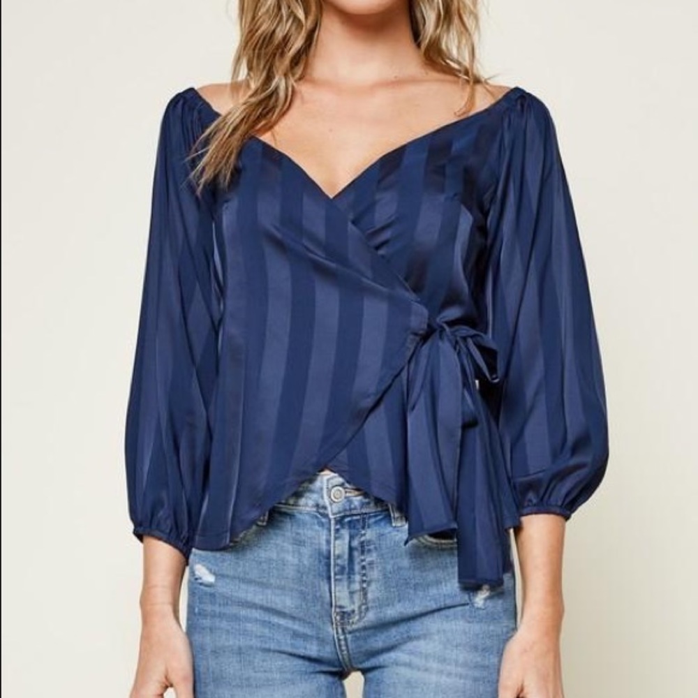 Off the shoulder wrap top